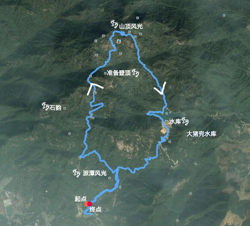 广东第一峰登山路线图图片